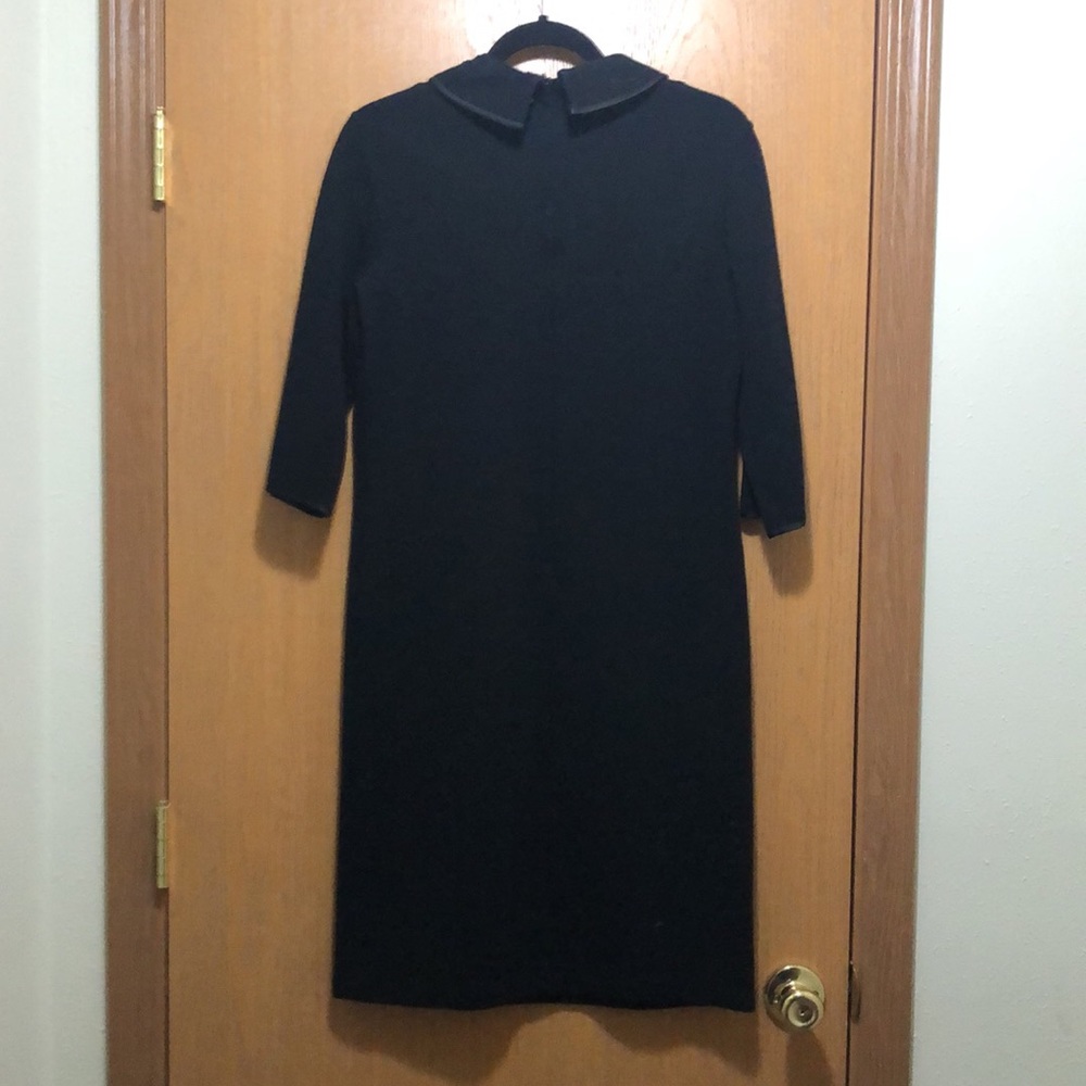 Black Butte Knit Vintage 1960s Jackie O Style Dress - Picture 2 of 6